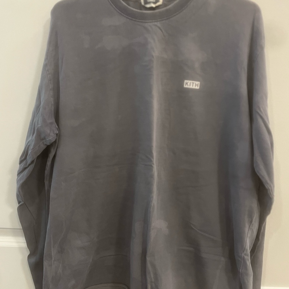 Kith Men's Faded Washed Blue-Gray Long Sleeve